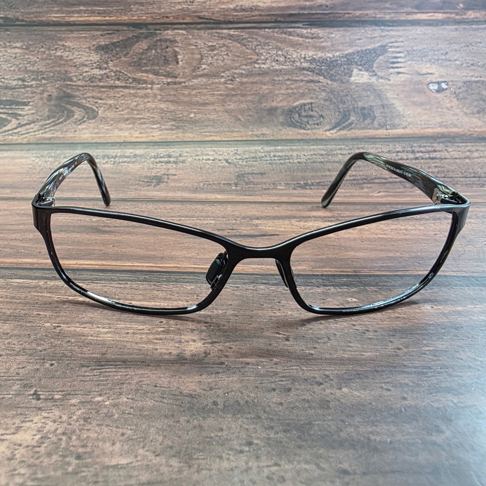 Maui Jim MJ-114-02 Black Marbled Grey Rectangular Eyeglass Frame Italy 54-17-135